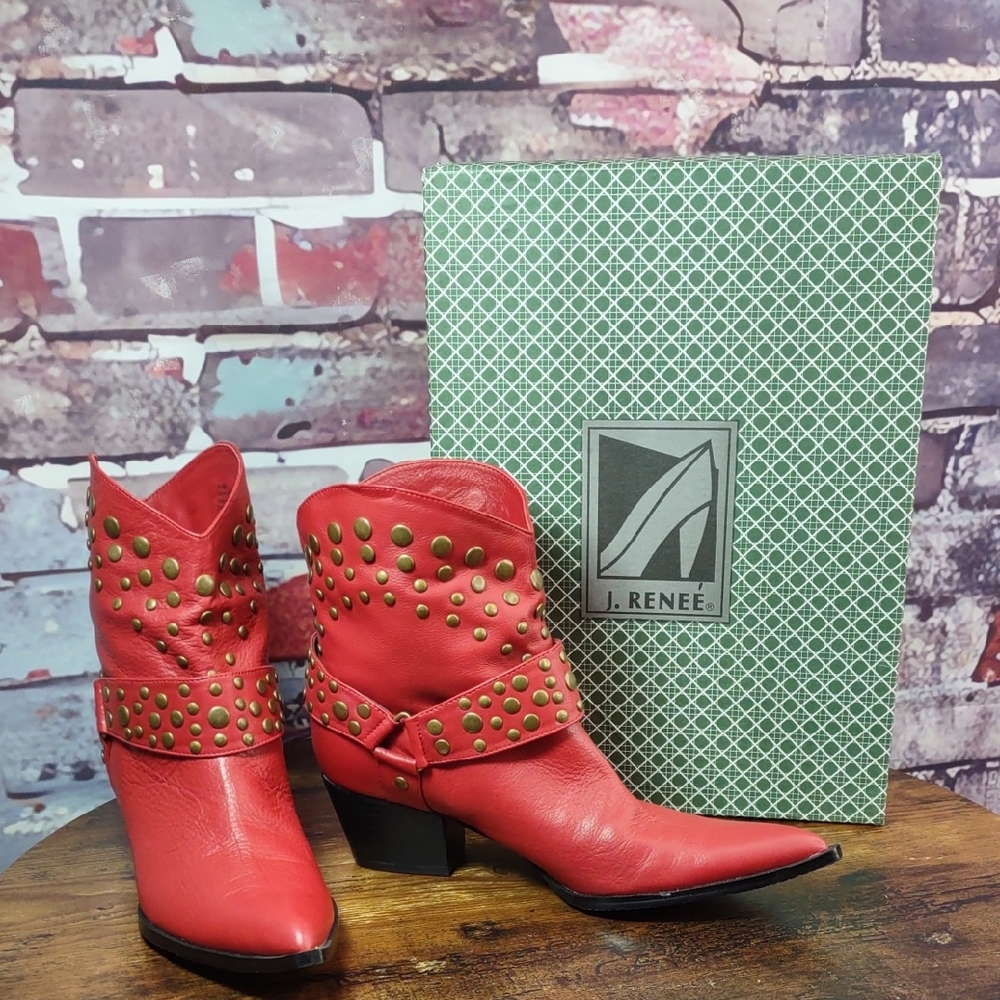 J. Renee` "Adelle" Studded Leather Boots
